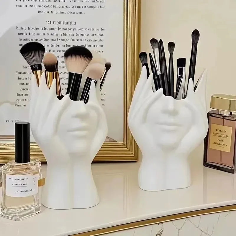 Human Body Art Pen & Makeup Brush Holder – Desk Organizer Desktop Organizer PLUSH
