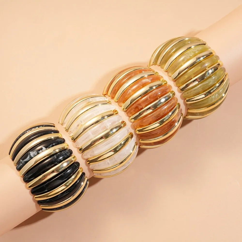 Bohemian Geometric Wide Chunky Acrylic Bangle for Women Chunky Bangle Bracelet PLUSH