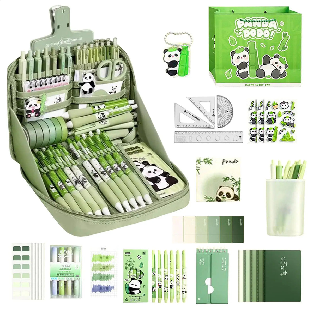Panda Stationery Gift Set – Large Pencil Case & School Supplies Stationery Gift Set PLUSH