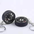 3D Car Wheel Keychain – Alloy Rim & Brake Disc Keyring Car Wheel Keychain PLUSH Black