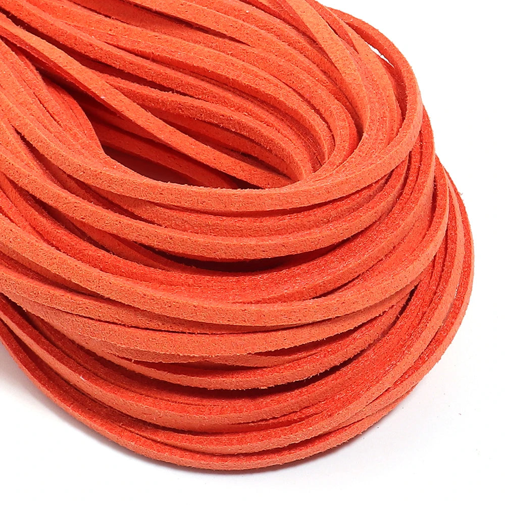 10pcs Multicolor Faux Suede Flat Cord 2.5mm – DIY Jewelry Making Jewelry Craft Cord PLUSH orange
