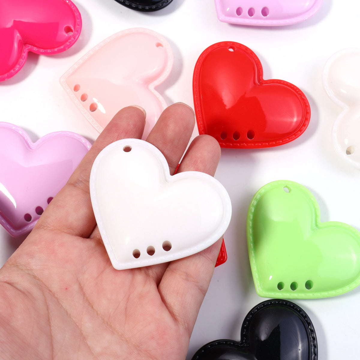 2pcs Large Acrylic Heart Pendant Charms – DIY Jewelry Making Jewelry Charms PLUSH