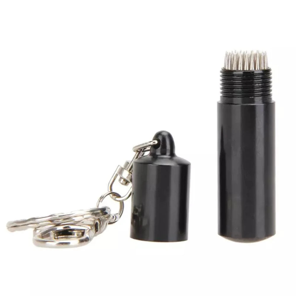 Metal Billiard Cue Tip Shaper & Tapper with Keychain Cue Tip Shaper Tool PLUSH Black