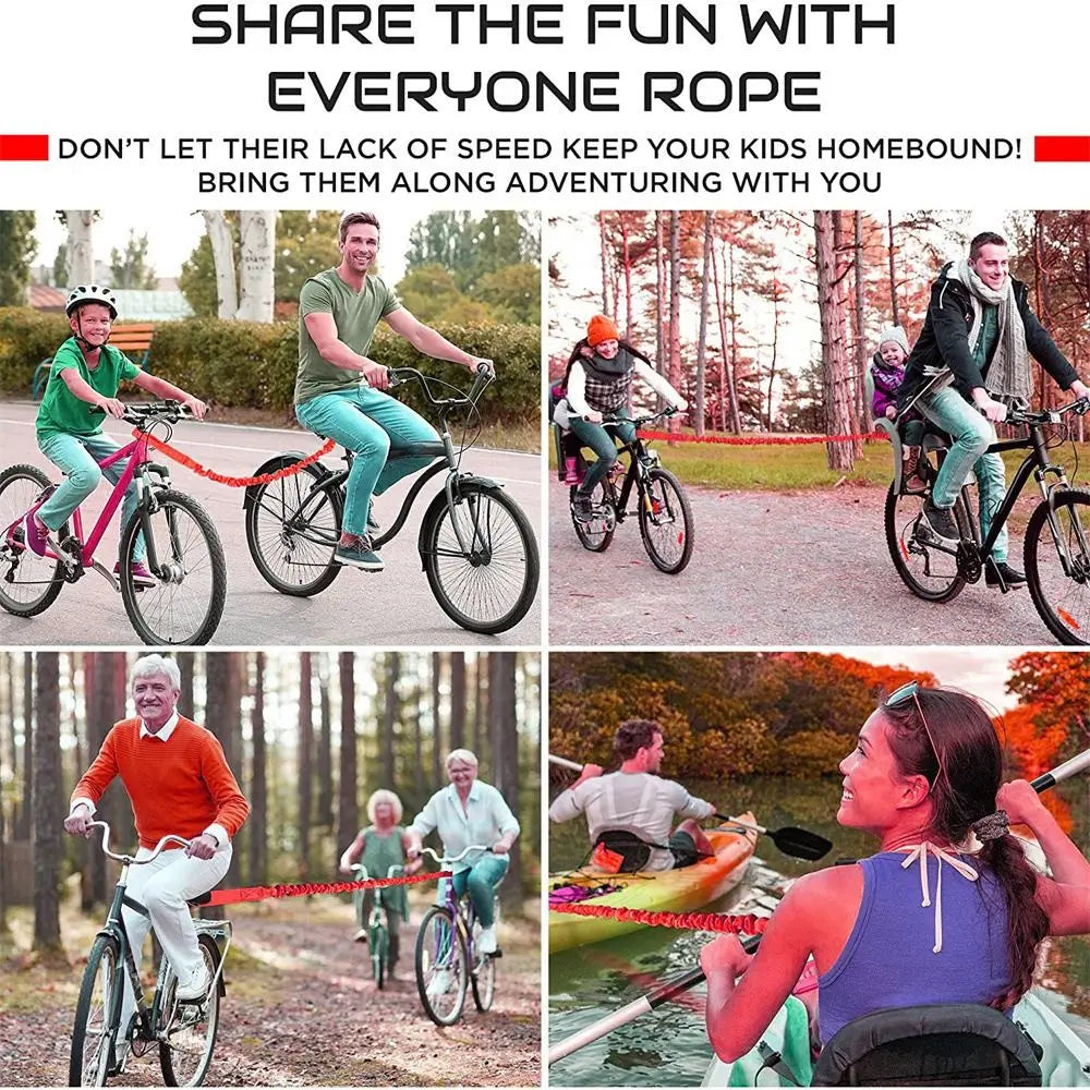 Elastic Bicycle Tow Rope with Hook – MTB & Ebike Traction Strap Bicycle Tow Rope PLUSH