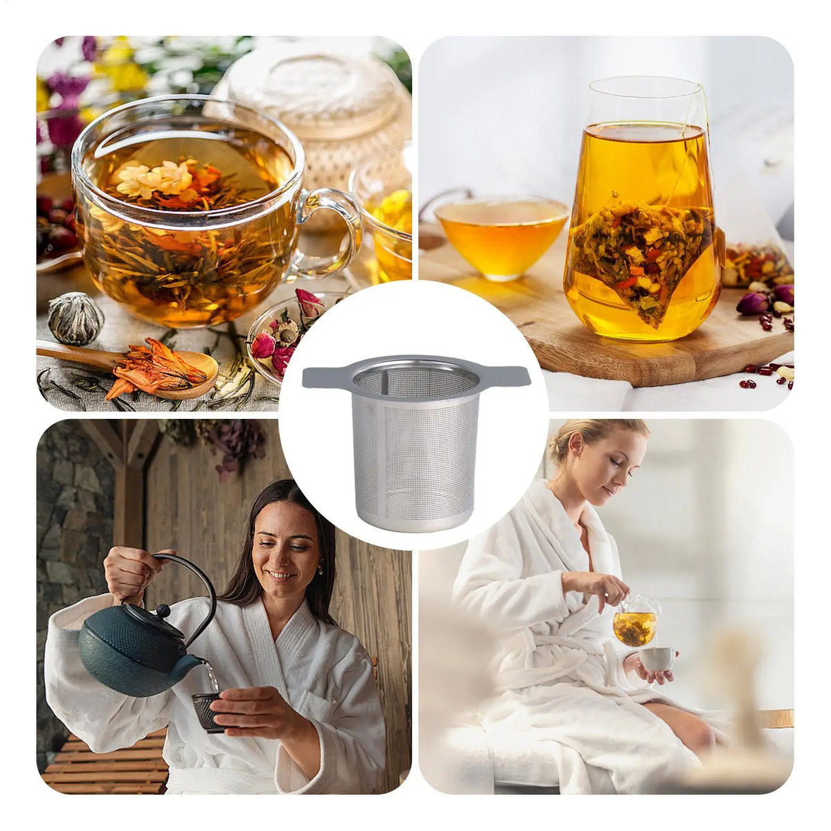 Stainless Steel Tea Infuser Mesh Strainer – Reusable Filter Tea Infuser Strainer PLUSH
