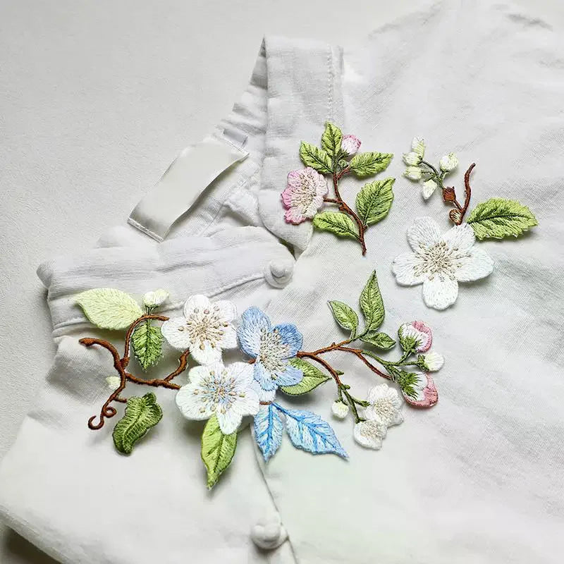 Flower Embroidery Iron-On Patch – DIY Clothes, Bags & Jackets Embroidery Iron-On Patch PLUSH