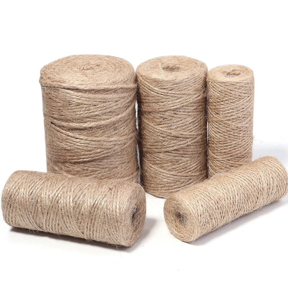 100m Natural Jute Twine Roll – Braided Rope for DIY Crafts Jute Craft Twine PLUSH