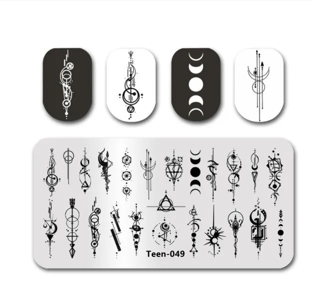 Nail Stamping Plates – Marble Leaves & Animals Stencils Nail Stamping Plate PLUSH DXEFV-49