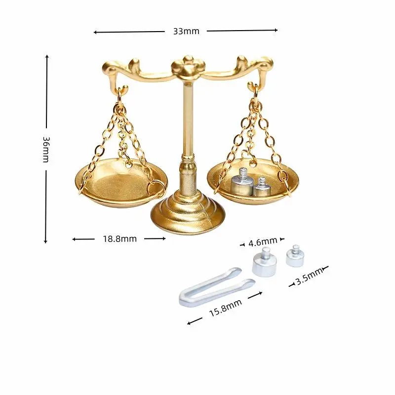 Miniature Balance Scale 1:12 Retro Dollhouse Accessory Model Dollhouse Accessory PLUSH 1pcs