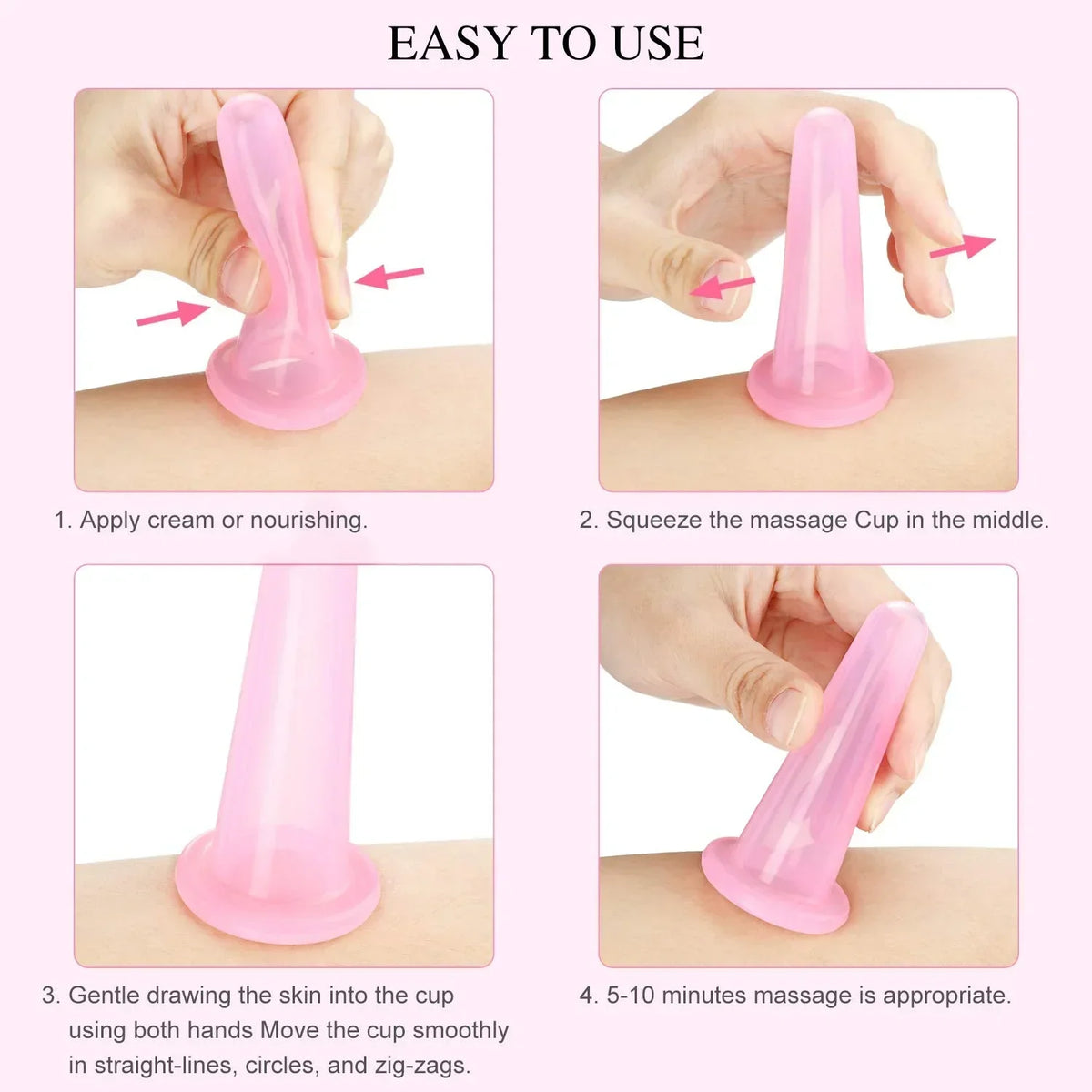 Silicone Facial Cupping Massage Set – Face, Neck & Body Facial Massage Set PLUSH
