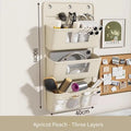 Hanging Bedside Storage Organizer – Oxford Fabric Wall Door Bag Hanging Storage Organizer PLUSH Beige 3 layers