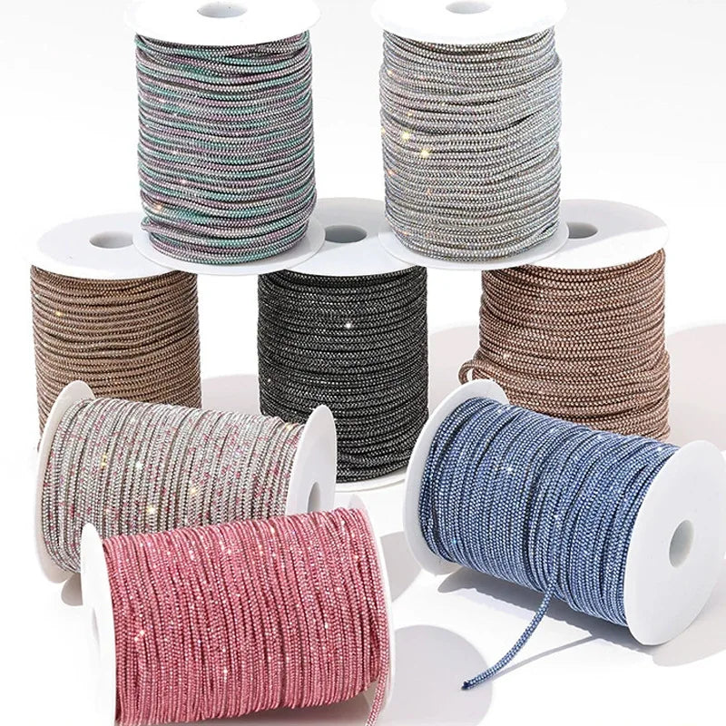 50 Yards 4mm Glass Rhinestone Rope Crystal Cord Trim – DIY Rhinestone Cord Trim PLUSH