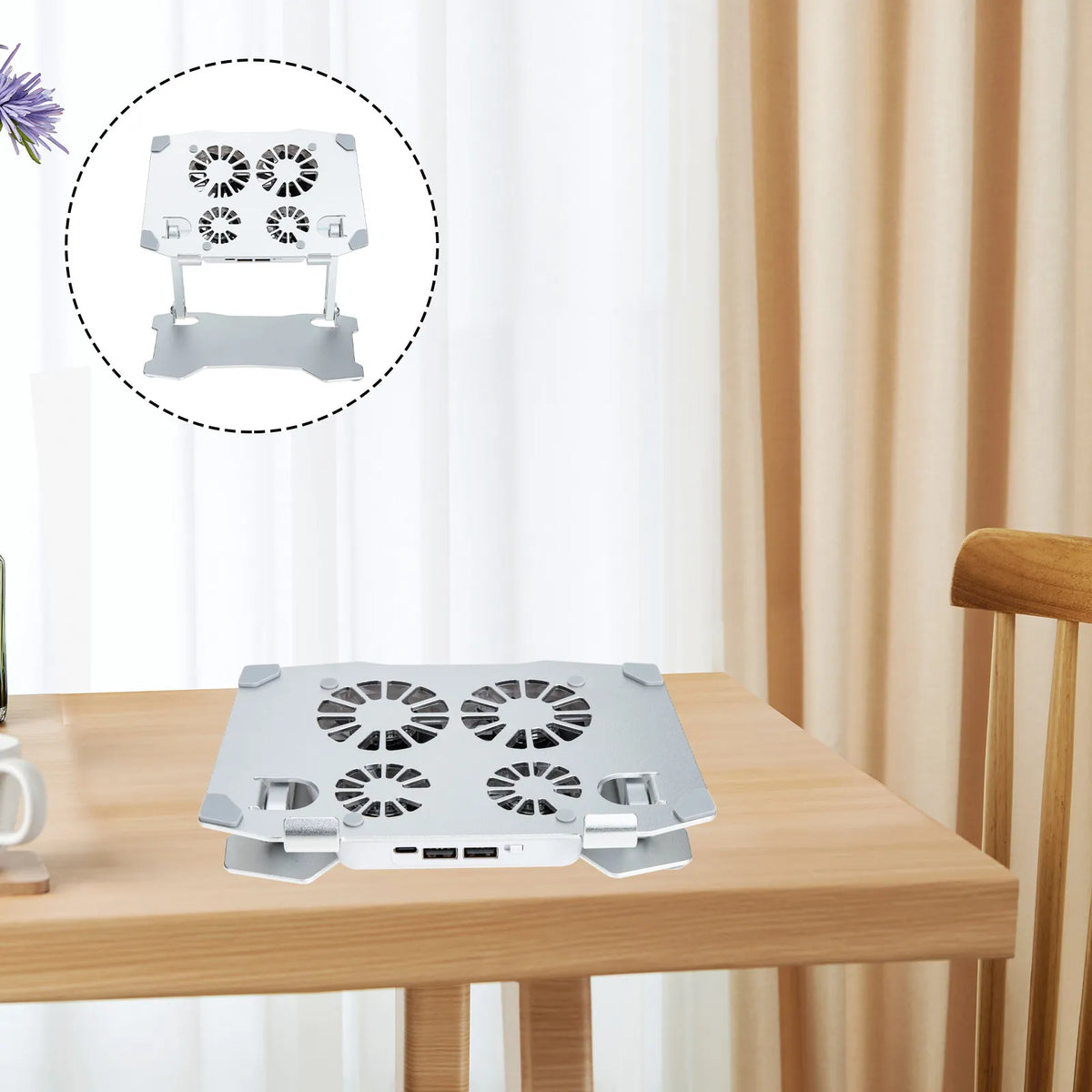 Foxnovo Laptop Cooling Stand 4 Silent Fans 180° Dual USB Laptop Cooling Stand PLUSH