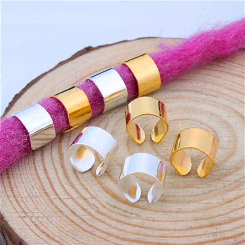10pcs Metal Dreadlock Hair Rings Beard Cuffs & Braid Beads Hair Ring Cuffs PLUSH