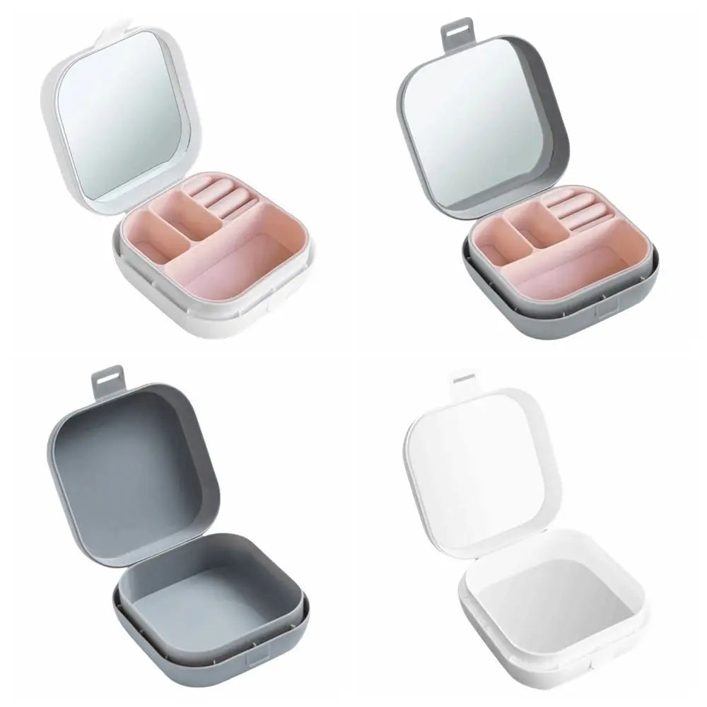 Portable Jewelry Box Square Plastic Desktop Organizer Jewelry Storage Box PLUSH