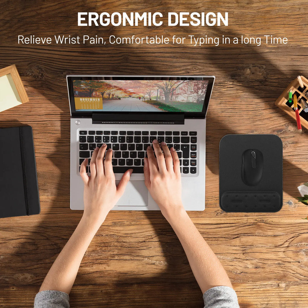 Memory Foam Mouse Wrist Rest Pad – Ergonomic Non-Slip Mat Mouse Wrist Rest Pad PLUSH