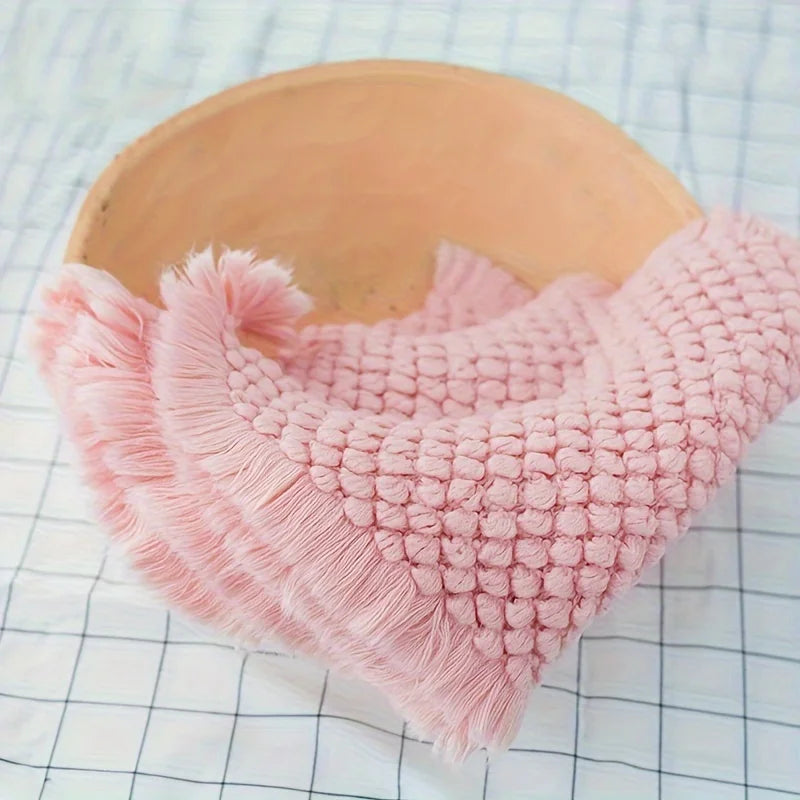 Soft Crochet Newborn Photo Blanket – Baby Photography Prop Newborn Photo Prop PLUSH pink Other