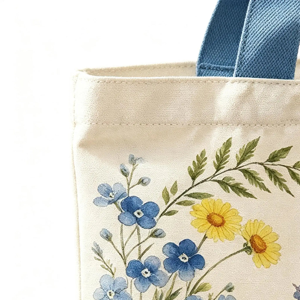 Floral Canvas Tote Bag – Large Open Top Shoulder Bag Canvas Tote Bag PLUSH