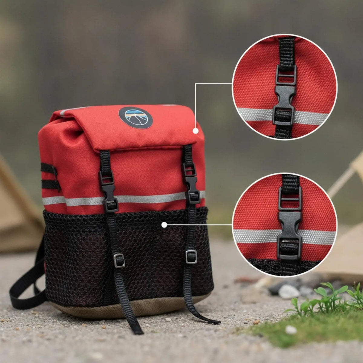 Miniature Backpack with Mesh Pocket – 1:10 Scale Hobby Bag Miniature Hobby Accessory PLUSH