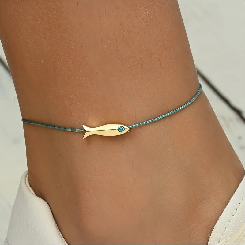 Women's Adjustable Fish Rope Ankle Chain Bracelet Ankle Chain Bracelet PLUSH