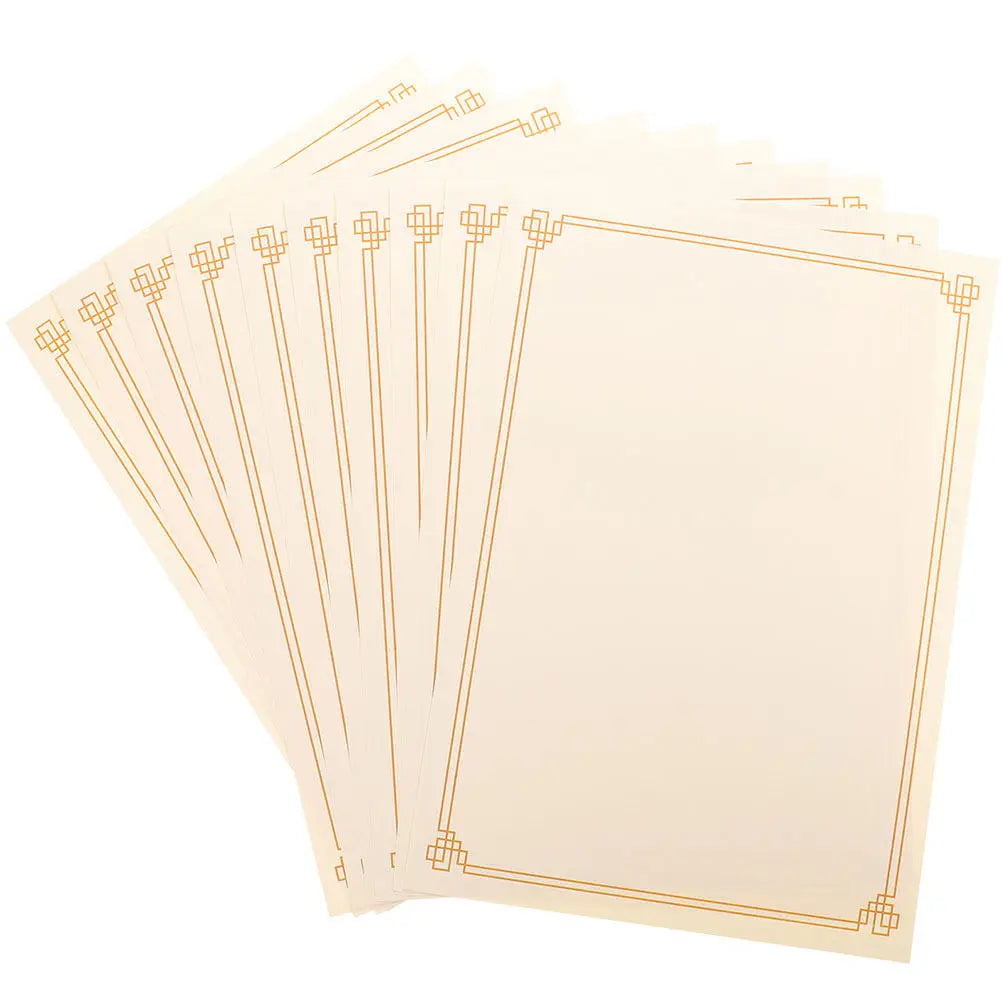 15 Sheets Blank Certificate Paper – Elegant Cardstock Border Certificate Paper PLUSH