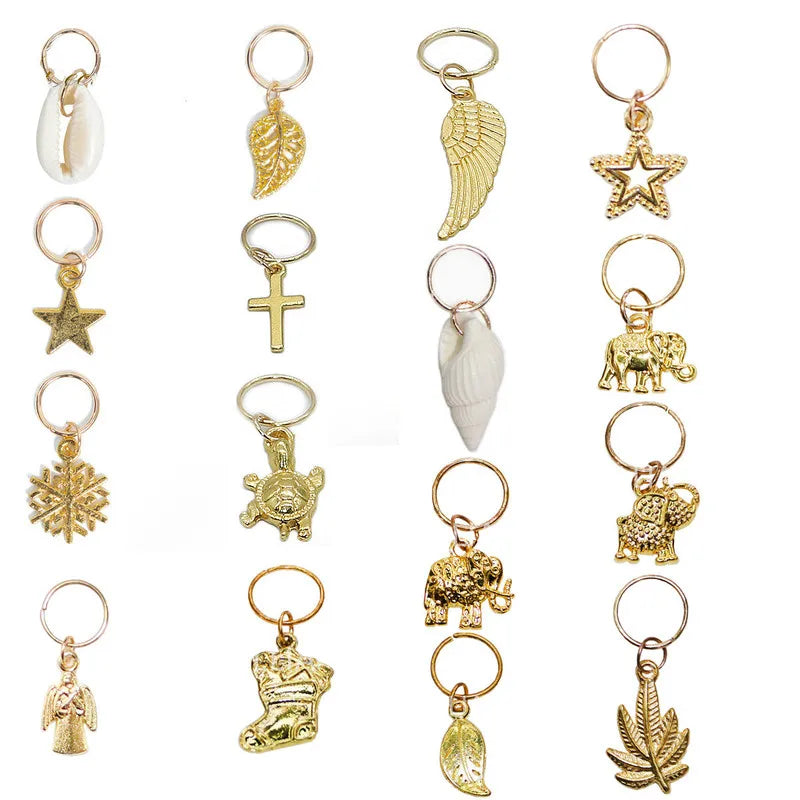 Alloy Shell Dreadlock Beads Hair Cuffs Rings & Clips – 5-10pcs Dreadlock Hair Beads PLUSH