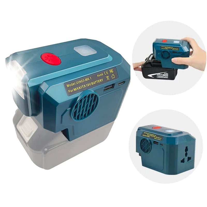 ZWINCKY 200W Makita 18V Battery Inverter – 110V/220V Portable Portable Power Inverter PLUSH