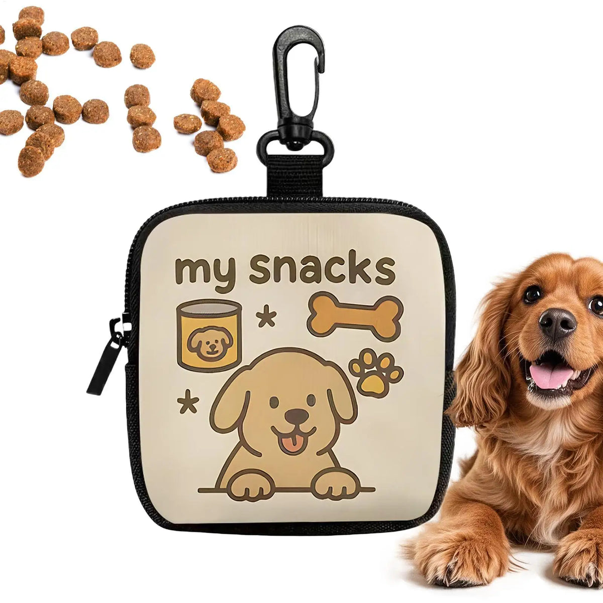 Portable Dog Treat Bag with Hook & Zipper | Training Pouch Dog Training Pouch PLUSH