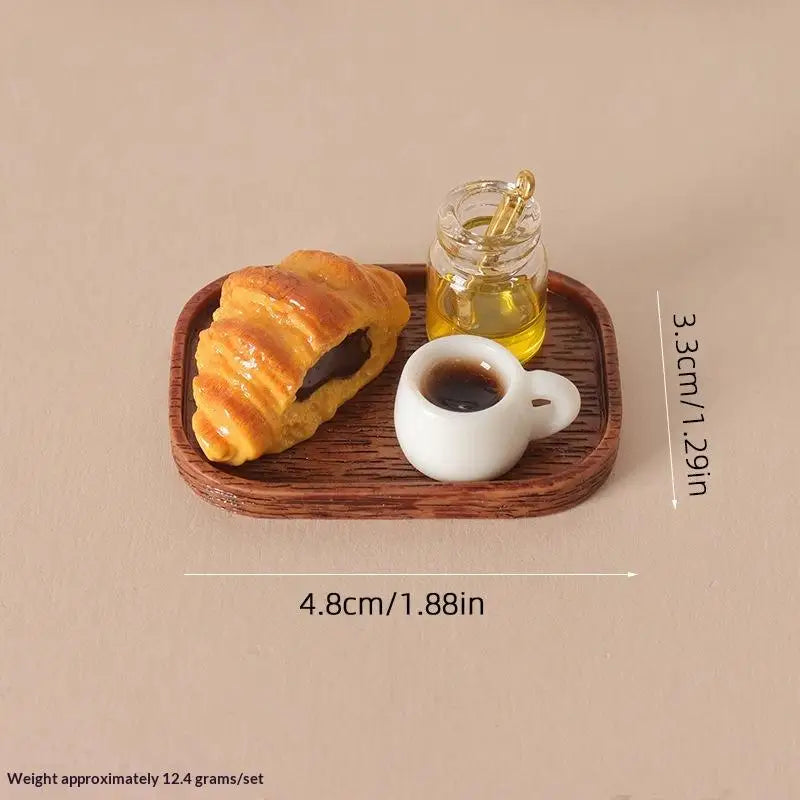 Miniature Fast Food Set 1:12 Scale Dollhouse Resin Props Dollhouse Accessory Set PLUSH A13