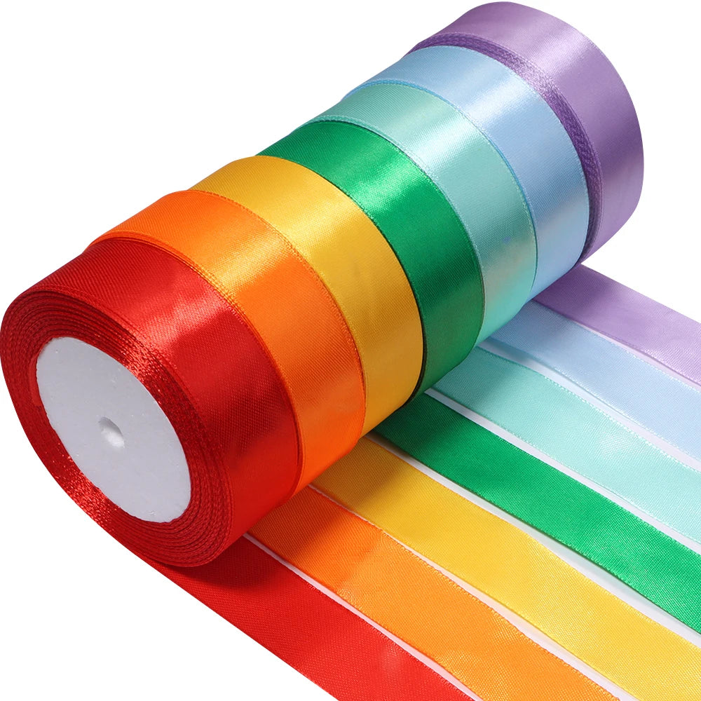 Multicolor Satin Ribbons 15/25mm – Wedding & DIY Crafts 3-7 Rolls Satin Craft Ribbon PLUSH 25mm 08 x 7rolls 25yards x 1roll