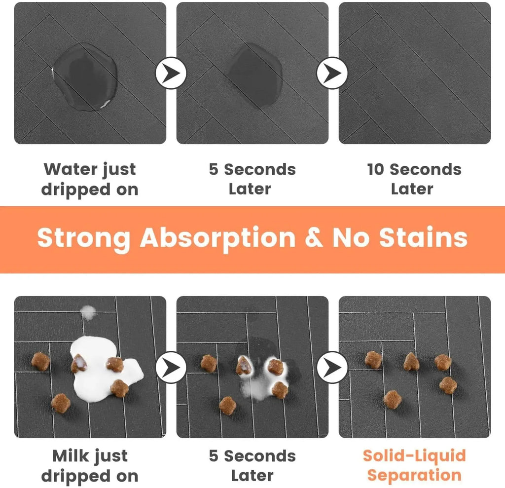 Absorbent Pet Feeding Mat – Non-Slip Waterproof Dog Cat Placemat Pet Feeding Mat PLUSH