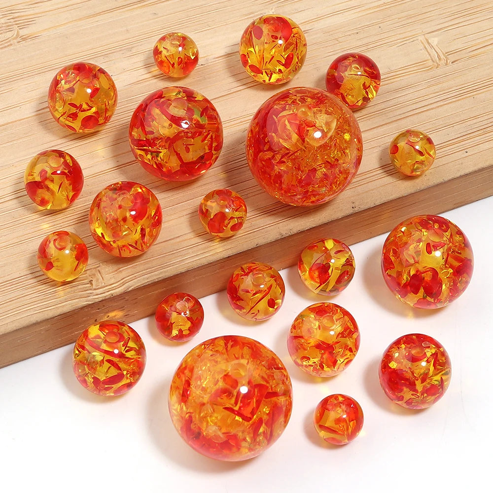 Imitation Amber Acrylic Round Beads | DIY Jewelry Making 5-30pcs Acrylic Craft Beads PLUSH