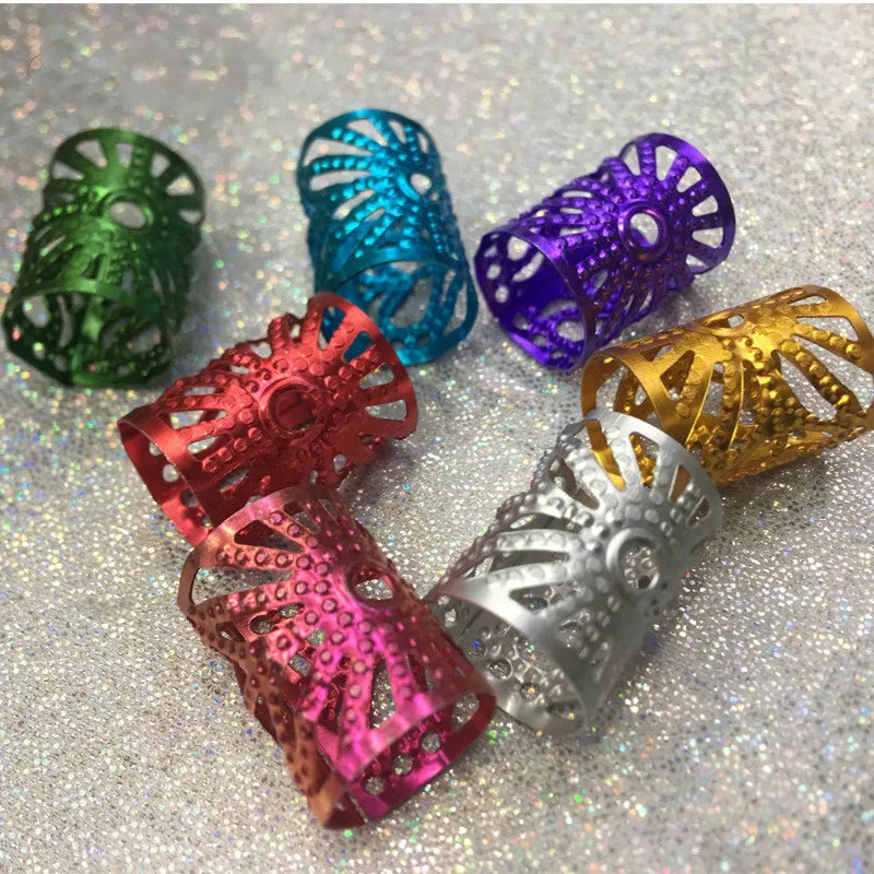 5pcs Dreadlock Beads Hair Cuffs Rings – Colorful Braid Clips Hair Braid Cuffs PLUSH