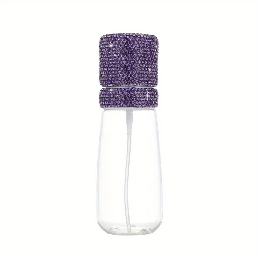 Bling Rhinestone Refillable Fine Mist Spray Bottle 60ml Travel Travel Spray Bottle PLUSH Purple