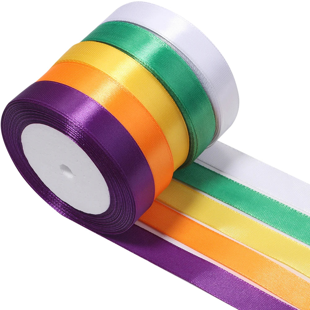 Multicolor Satin Ribbons 15/25mm – Wedding & DIY Crafts 3-7 Rolls Satin Craft Ribbon PLUSH 15mm 07 x 5rolls 25yards x 1roll