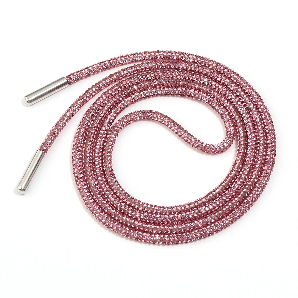 4mm Rhinestone Cord Rope with End Cap – Crystal Cup Chain DIY Rhinestone Jewelry Cord PLUSH Light Pink 4mm
