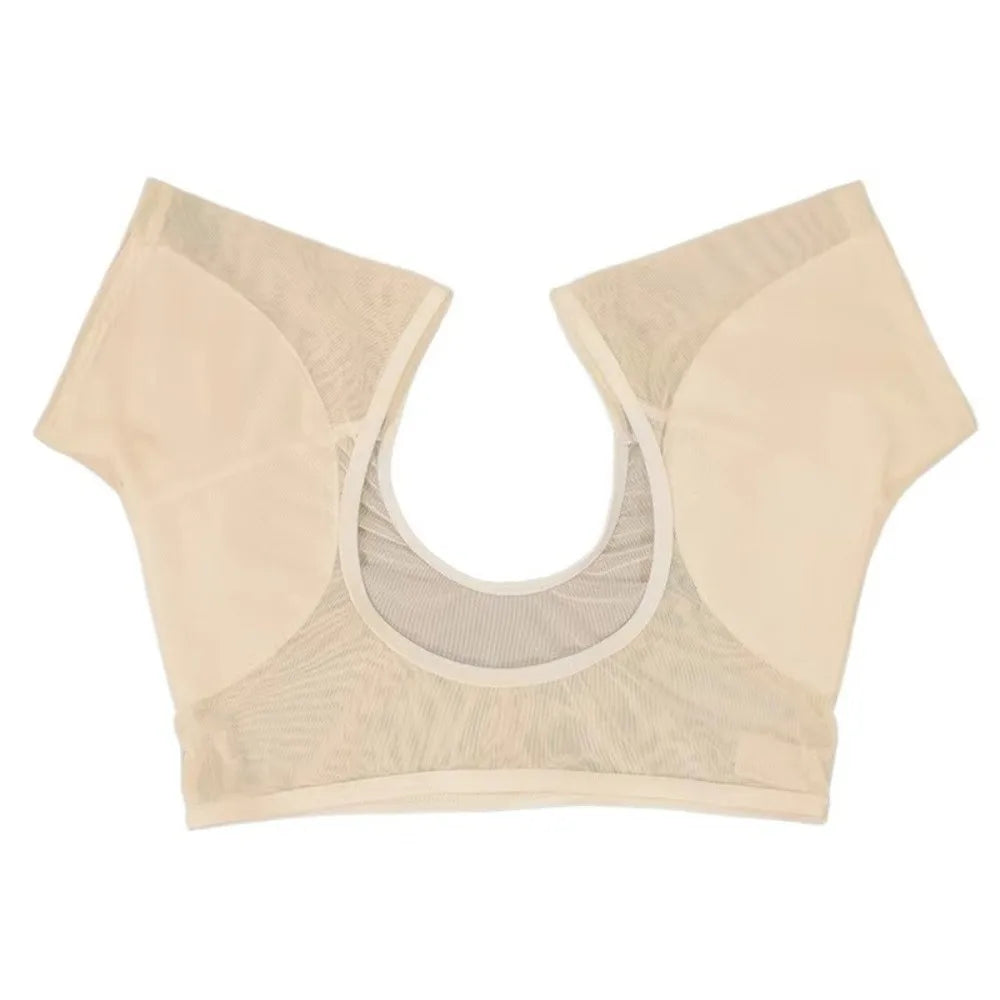 Washable Reusable Armpit Sweat Pads – Ultra-Thin Breathable Vest Sweat Pad Vest PLUSH Beige M