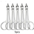Stainless Steel Cuticle Scissors & Nail Clippers Manicure Set Cuticle Scissors Set PLUSH 5 pcs