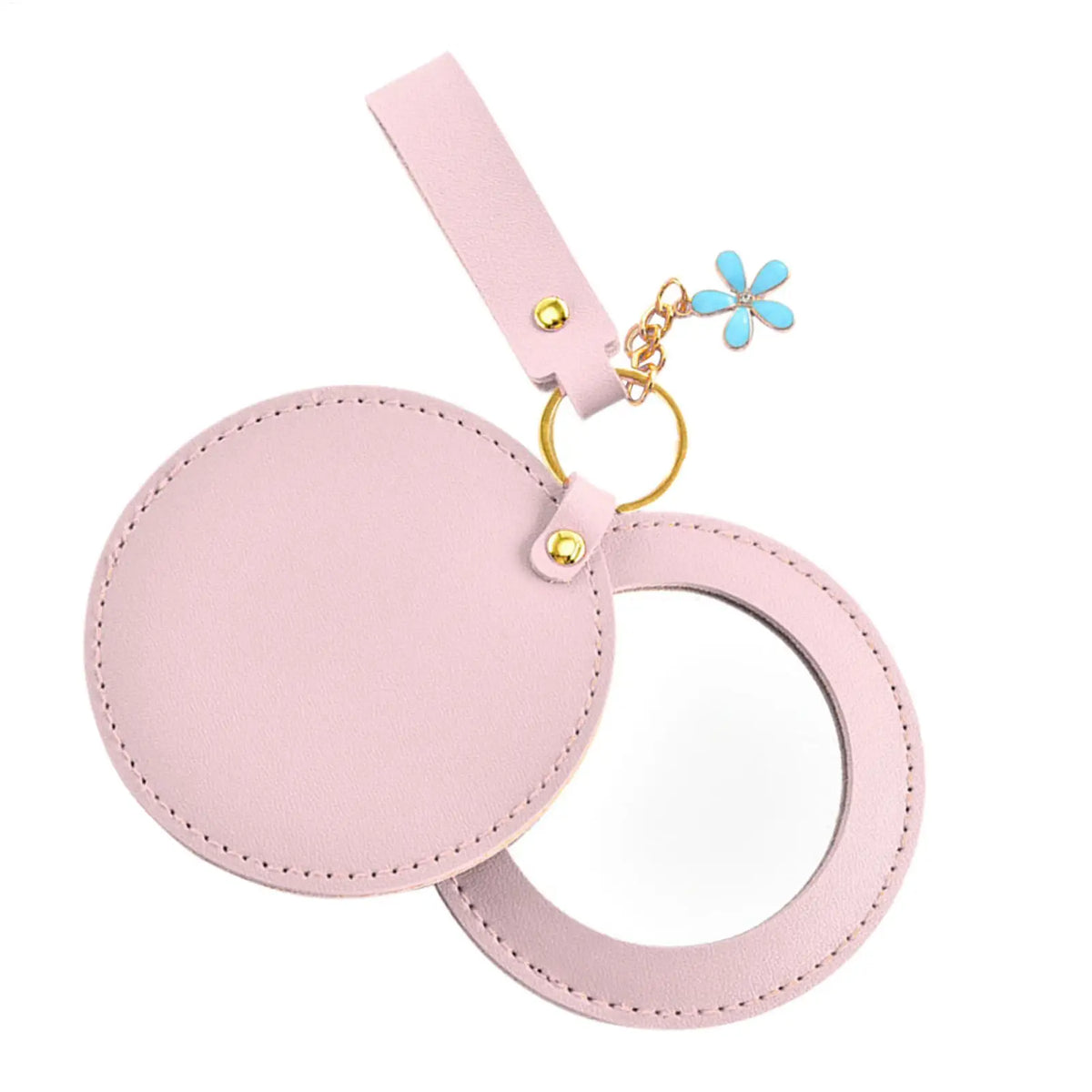PU Leather Round Pocket Mirror – Compact Travel Makeup Mirror Compact Makeup Mirror PLUSH