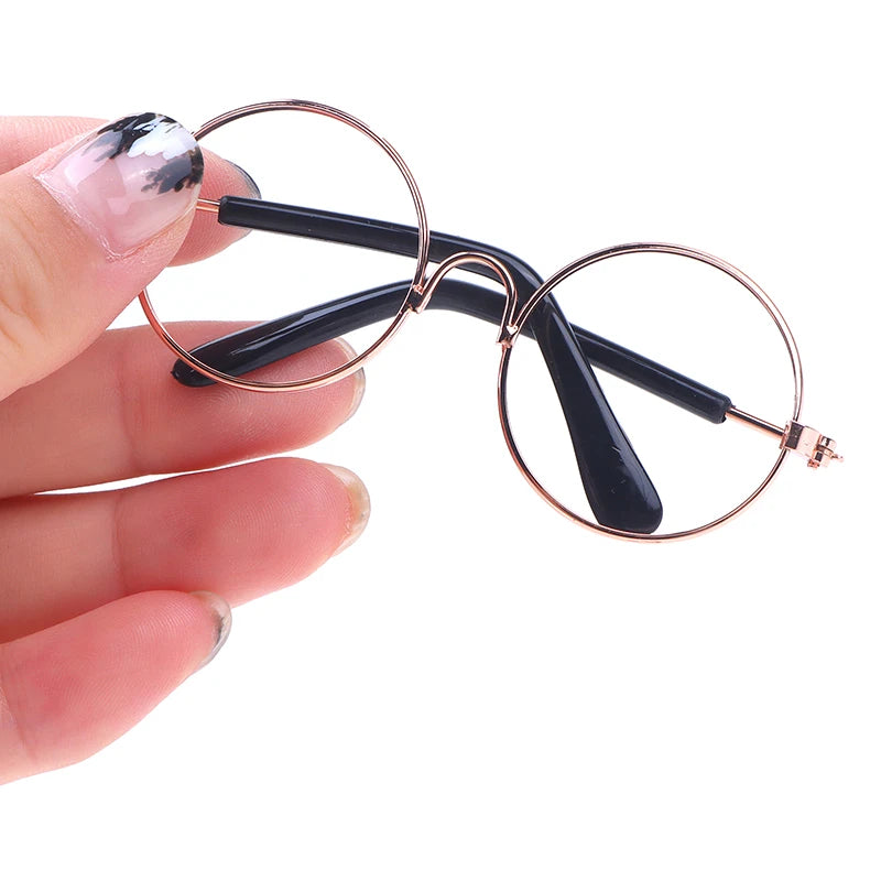 Miniature Doll Round Glasses – Lensless Eyewear 3 Colors | 20cm Doll Accessories PLUSH