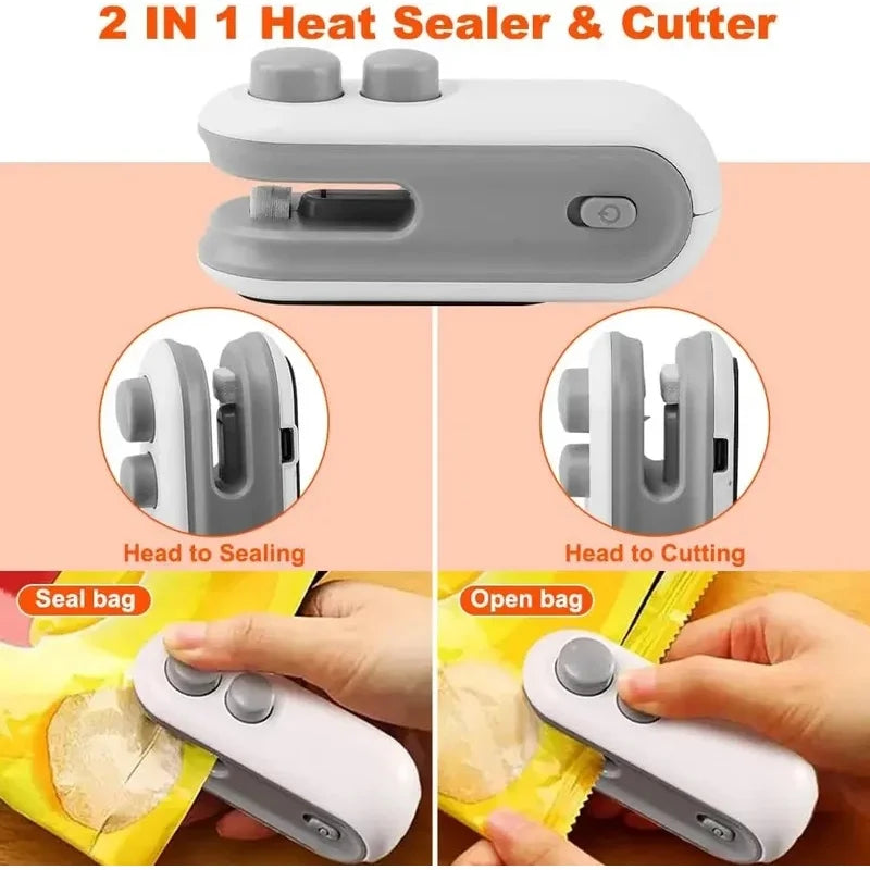 USB Rechargeable Mini Bag Sealer – Portable Heat Sealing Clip Bag Sealer Clip PLUSH