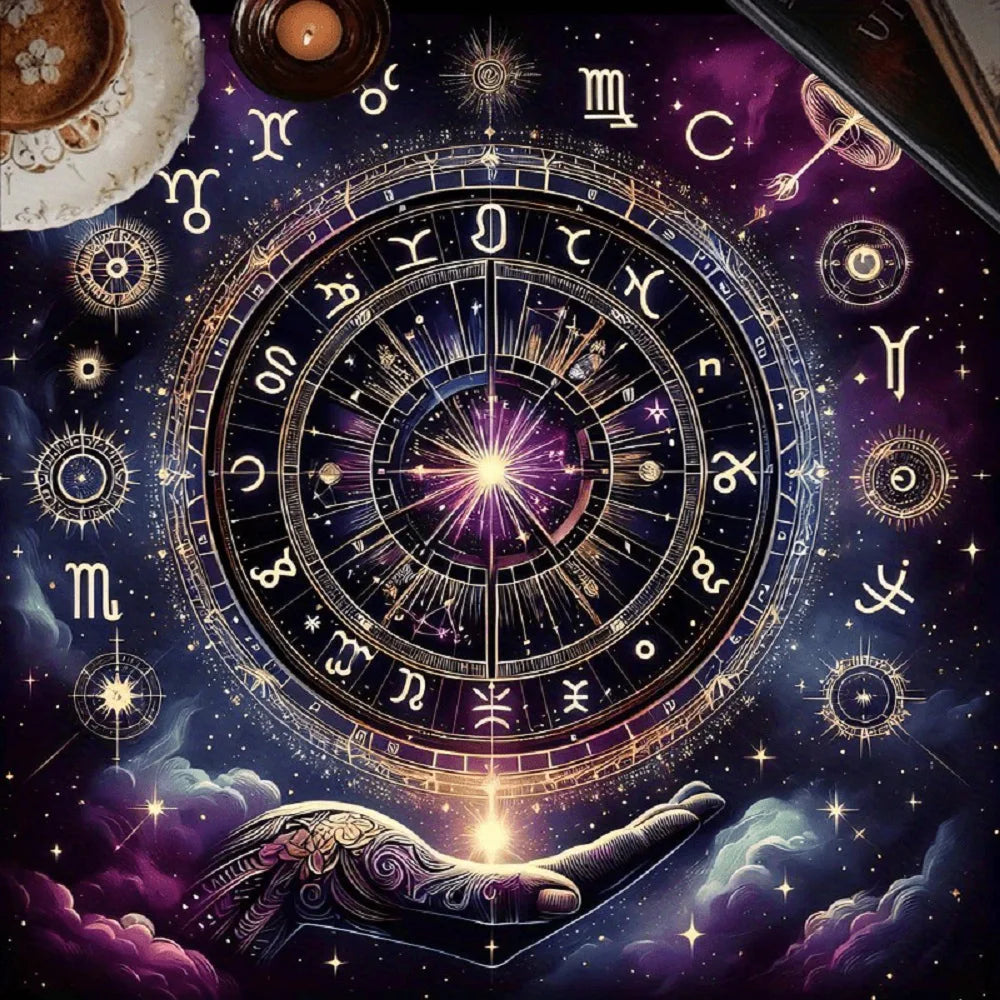 Tarot Card Altar Cloth – Celestial Zodiac Divination Mat Altar Tablecloth PLUSH