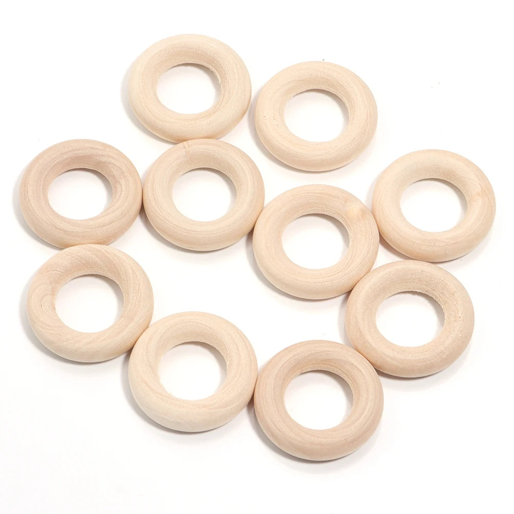 Natural Round Wooden Rings & Hoops for DIY Jewelry Making Wood Jewelry Hoops PLUSH 25mm x 20pcs