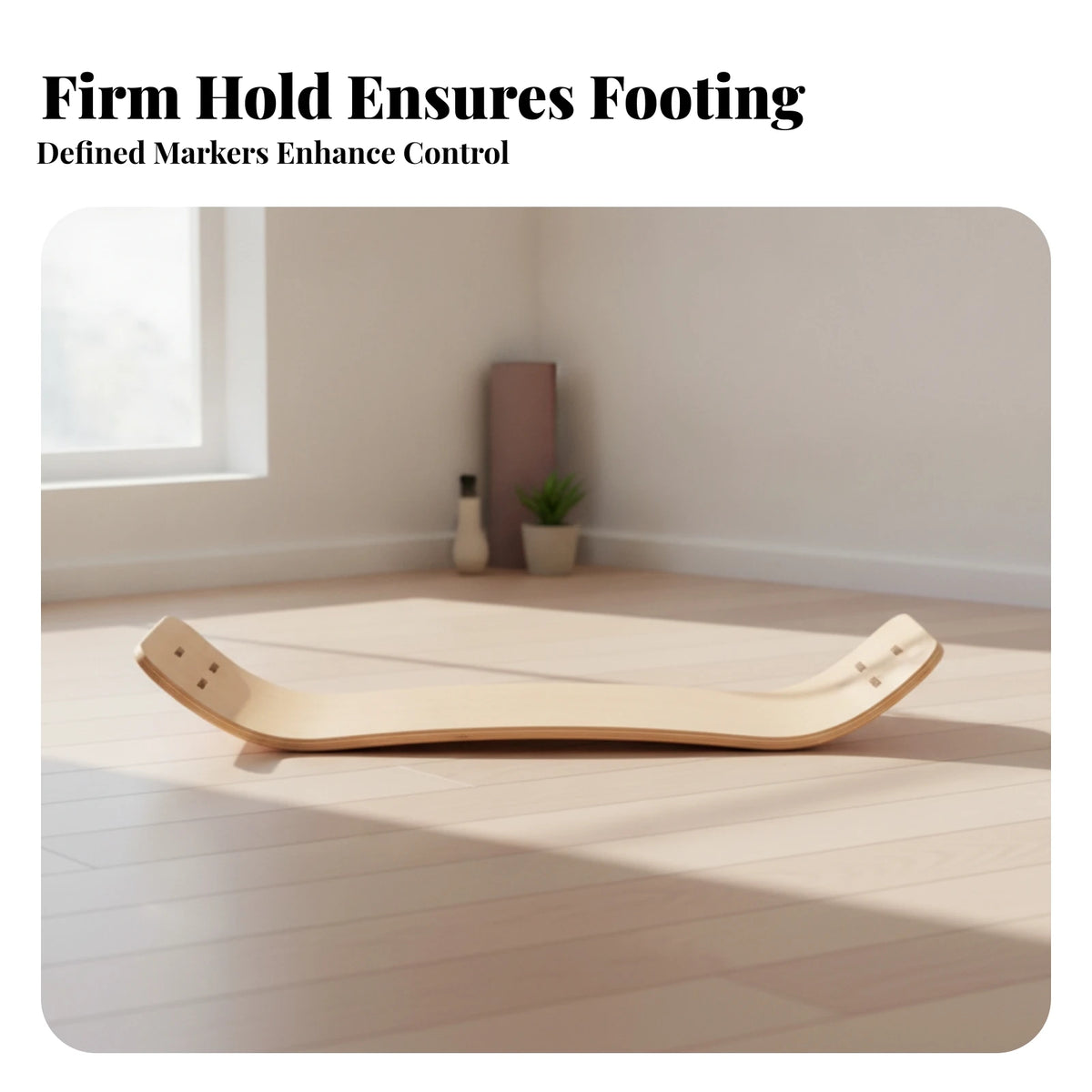 Wooden Curved Balance Board – Core Strength & Posture Training Balance Board PLUSH