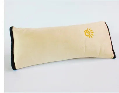 Kids Car Seat Belt Pillow – Plush Shoulder Cushion & Head Support Car Seat Belt Pillow PLUSH Beige