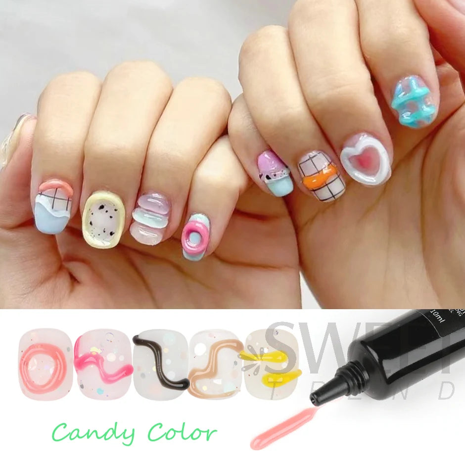 8ml Macaron Pudding Nail Gel – 3D Candy Color UV LED Polish Nail Gel Polish PLUSH