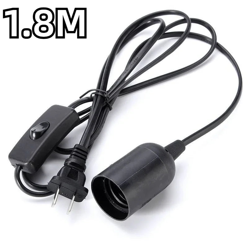 E27 Pendant Lamp Holder 1.8m Cord EU Plug with Switch Pendant Lamp Holder PLUSH