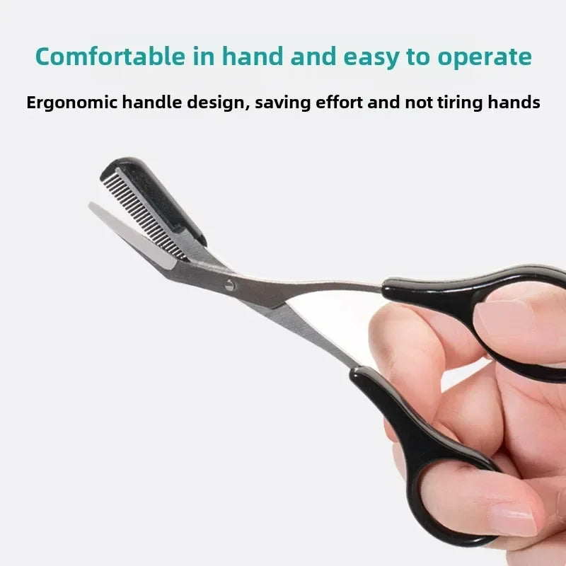 Stainless Steel Eyebrow Trimmer with Comb – Shaping Tool Eyebrow Trimmer PLUSH