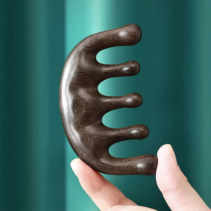 Sandalwood Gua Sha Massage Comb – Scalp & Facial Tool Gua Sha Massage Comb PLUSH