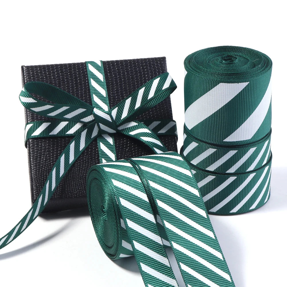 10 Yards Christmas Ribbon 10mm Red Green Polyester DIY Crafts Craft Ribbon PLUSH